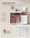 Sideboard Cabinet – Wood – Cloud White – Adjustable Shelf and 3 Drawers