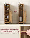 Bathroom Floor Cabinet – Engineered Wood – Honey Brown – Freestanding with Adjustable Shelves