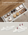 Storage Sideboard – Wood – Rustic White and Honey Brown – Adjustable Shelf and Drawer