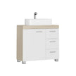 Under Sink Bathroom Cabinet – Wood – White – Featuring 3 Drawers and 2 Compartments