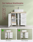 Under Sink Bathroom Cabinet – Wood – White – Featuring 3 Drawers and 2 Compartments