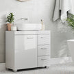 Under Sink Bathroom Storage Cabinet – Wood – Cloud White and Dove Grey – 3 Drawers