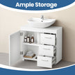 Under Sink Bathroom Storage Cabinet – Wood – Cloud White and Dove Grey – 3 Drawers