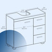 Under Sink Bathroom Storage Cabinet – Wood – Cloud White and Dove Grey – 3 Drawers