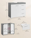 Under Sink Bathroom Cabinet – Wood – White – 3 Drawers, 2 Compartments