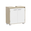 Under Sink Bathroom Cabinet – MDF – Natural Beige and Cloud White – Two Storage Compartments