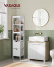 Under Sink Bathroom Cabinet – MDF – Natural Beige and Cloud White – Two Storage Compartments