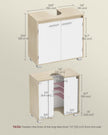 Under Sink Bathroom Cabinet – MDF – Natural Beige and Cloud White – Two Storage Compartments