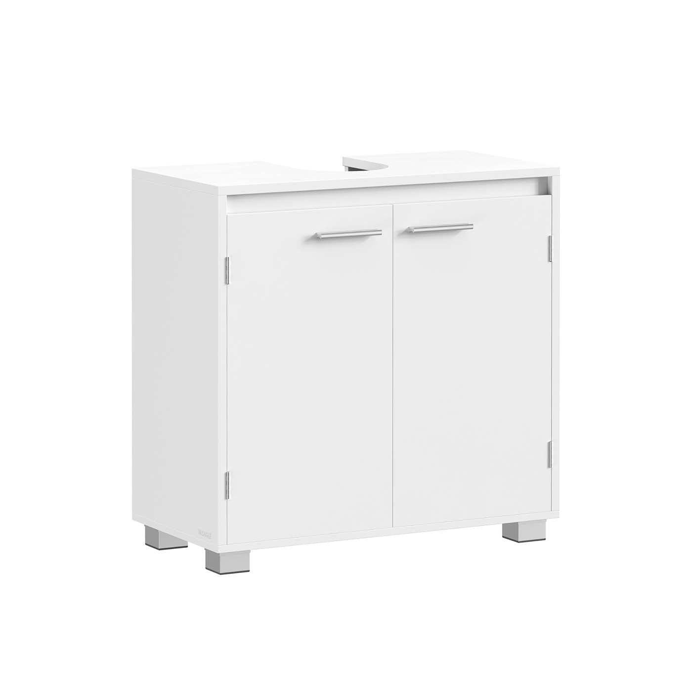 Under Sink Bathroom Cabinet – Engineered Wood – Cloud White – 2 Storage Compartments