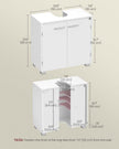 Under Sink Bathroom Cabinet – Engineered Wood – Cloud White – 2 Storage Compartments