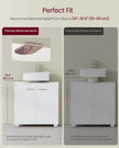 Under Sink Bathroom Cabinet – Engineered Wood – Cloud White – 2 Storage Compartments