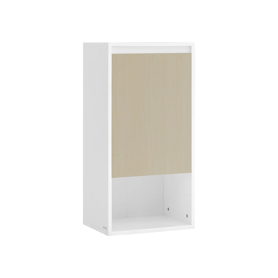Wall-Mounted Bathroom Cabinet – MDF – Cloud White and Natural Beige – Adjustable Door Swing Direction and Shelf