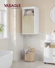 Wall-Mounted Bathroom Cabinet – MDF – Cloud White and Natural Beige – Adjustable Door Swing Direction and Shelf
