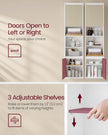 Wall-Mounted Bathroom Cabinet – Engineered Wood – Cloud White and Natural Beige – Adjustable Shelves and Door Swing Direction
