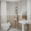 Bathroom Storage Rack – Metal – White – Adjustable 4-Tier Corner Shelf
