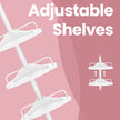 Bathroom Storage Rack – Metal – White – Adjustable 4-Tier Corner Shelf