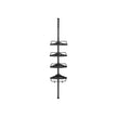Adjustable Corner Bathroom Shelf – Metal – Black – Telescopic 4-Tier Design