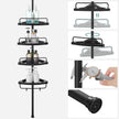 Adjustable Corner Bathroom Shelf – Metal – Black – Telescopic 4-Tier Design