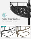4-Tier Corner Shower Caddy – Rust-Resistant – Ink Black – Height Adjustable with Tension Pole