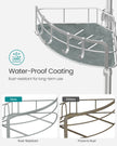 4-Tier Corner Shower Caddy – Rust-Resistant – Dove Grey – Height Adjustable with Tension Pole
