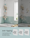 4-Tier Corner Shower Caddy – Rust-Resistant – Cloud White – Height Adjustable Tension Pole