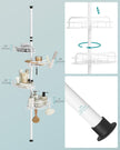 4-Tier Corner Shower Caddy – Rust-Resistant – Cloud White – Height Adjustable Tension Pole