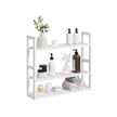 Adjustable Rack – Bamboo – White – 3-Tier Space-Saving Wall Shelf 60 x 15 x 54 cm