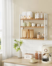 3-Tier Adjustable Bathroom Shelf – Bamboo – White – Space-saving Design