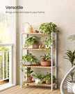 4-Tier Shelving Unit – Bamboo – White and Natural – Multifunctional