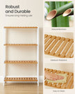 4-Tier Shelving Unit – Bamboo – White and Natural – Multifunctional