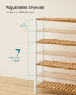 4-Tier Shelving Unit – Bamboo – White and Natural – Multifunctional