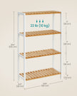 4-Tier Shelving Unit – Bamboo – White and Natural – Multifunctional