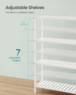 4-Tier Bamboo Storage Shelf – White – Multifunctional Design for Hallway, Bathroom, Living Room, Balcony, Kitchen – 26 x 60 x 100 cm