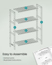 4-Tier Bamboo Storage Shelf – White – Multifunctional Design for Hallway, Bathroom, Living Room, Balcony, Kitchen – 26 x 60 x 100 cm