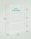 4-Tier Bamboo Storage Shelf – White – Multifunctional Design for Hallway, Bathroom, Living Room, Balcony, Kitchen – 26 x 60 x 100 cm