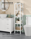 5-Tier Storage Shelf – Bamboo – Cloud White – Space-Saving Design for Narrow Areas