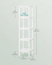 5-Tier Storage Shelf – Bamboo – Cloud White – Space-Saving Design for Narrow Areas