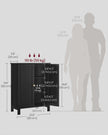 Bathroom Cabinet – Wood – Ink Black – Freestanding with Adjustable Shelves