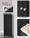 Bathroom Cabinet – Wood – Ink Black – Freestanding with Adjustable Shelves