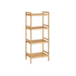 4-Tier Bamboo Shelving Unit – Bamboo – Natural – Versatile Storage Solution for Home Spaces