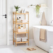 4-Tier Bamboo Shelving Unit – Bamboo – Natural – Versatile Storage Solution for Home Spaces
