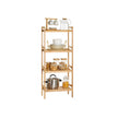 4-Tier Bamboo Shelving Unit – Bamboo – Natural – Versatile Storage Solution for Home Spaces