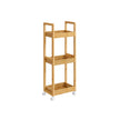 3-Tier Bathroom Trolley – Bamboo – Natural – Space-Saving Design with Wheels