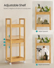 3-Tier Bathroom Trolley – Bamboo – Natural – Space-Saving Design with Wheels