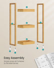 3-Tier Bathroom Trolley – Bamboo – Natural – Space-Saving Design with Wheels