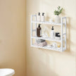 Bamboo Shelving Unit – Bamboo – White – Adjustable 3-Tier Design, Wall-Mounted or Free Standing