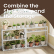 Bamboo Shelving Unit – Bamboo – White – Adjustable 3-Tier Design, Wall-Mounted or Free Standing