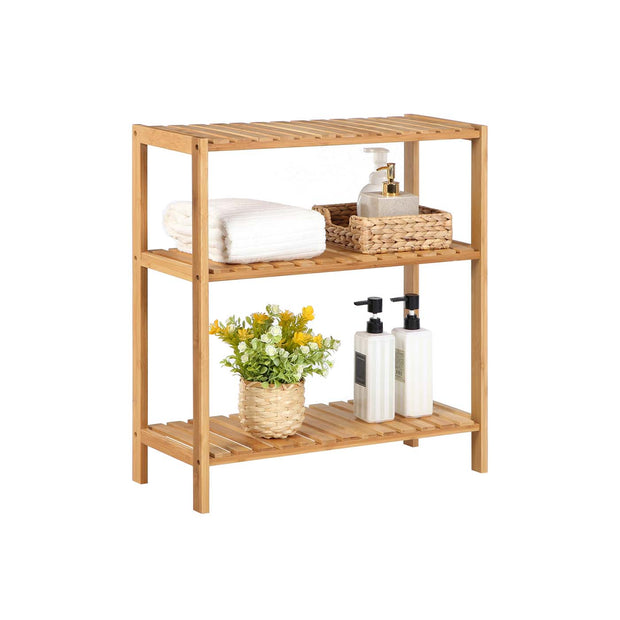 Bamboo Storage Stand Shelf – Bamboo – Natural – 3-Tier Design with Versatile Use