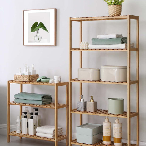 Bamboo Storage Stand Shelf – Bamboo – Natural – 3-Tier Design with Versatile Use