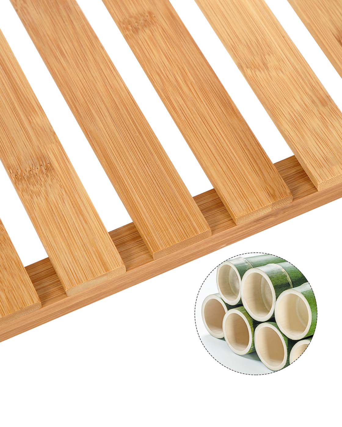 Bamboo Storage Stand Shelf – Bamboo – Natural – 3-Tier Design with Versatile Use